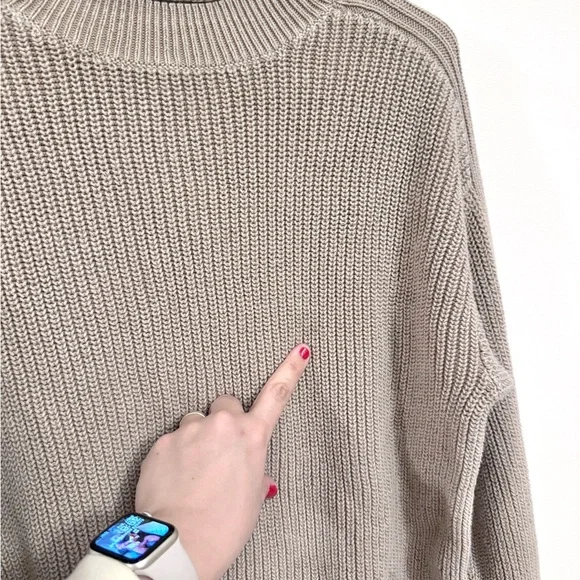 Haven Well Within Garment-Dyed Organic Cotton Rollneck Sweater Camel Tan Small - Picture 6 of 7